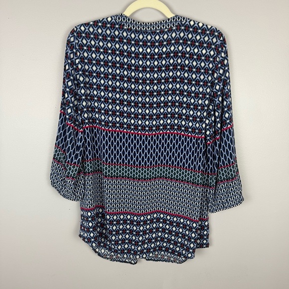 Betty Barclay Blue Red and White Relaxed Graphic Tunic Size Medium - Picture 10 of 10